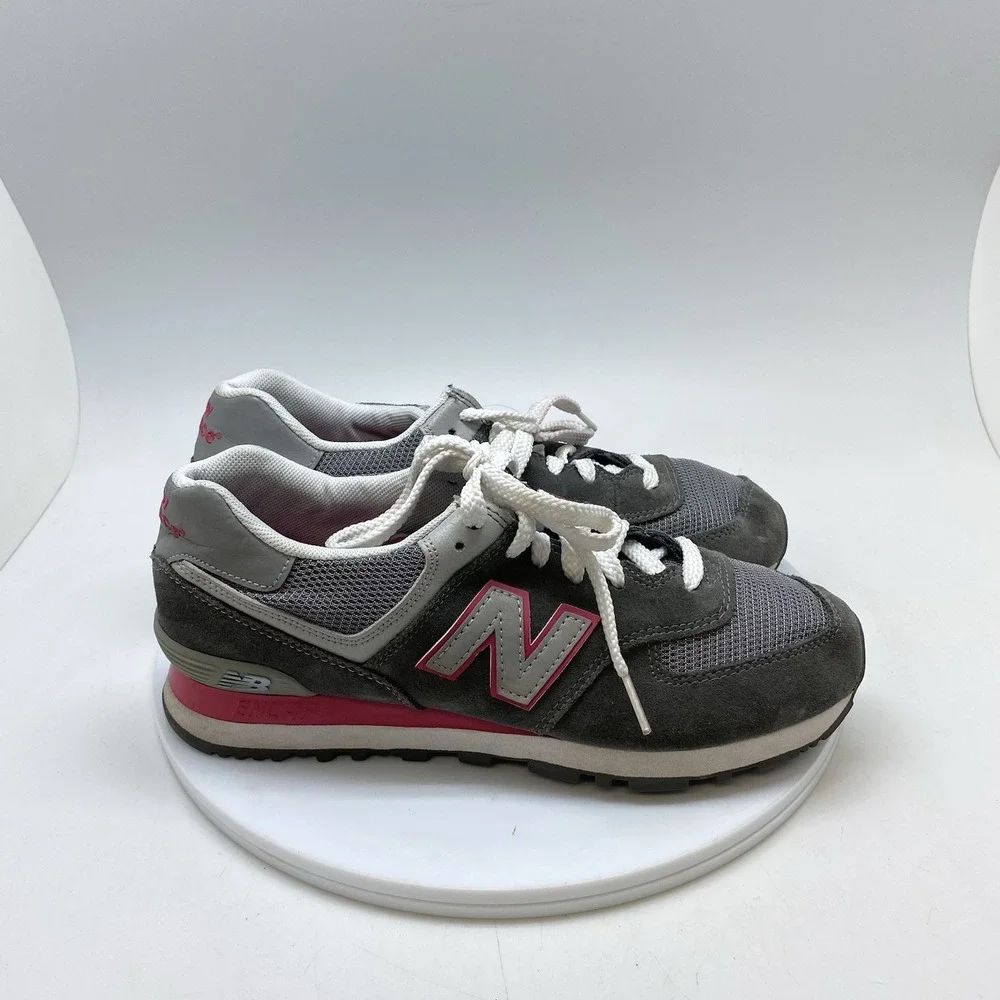 New Balance Sneakers 8.5 B Womens 574 WL574GP Gray Running Athletic Gym Shoes